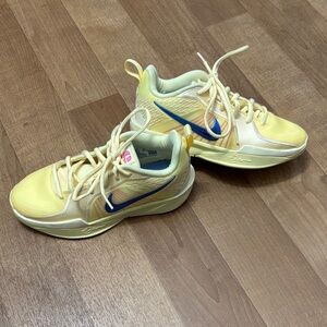 Sabrina Nike 2 GS Yellow Girl’s Basketball Shoes with Blue and Pink Nike Swoosh